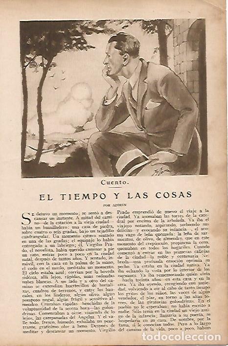 Collectionnisme Papier divers: LAMINA BLANCO Y NEGRO 8155: El tiempo y las cosas por Azorin y dibujo de Ramirez - Varios