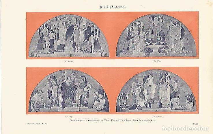 Otros art&iacute;culos de coleccionismo en papel: LAMINA ESPASA 13681: Mosaicos para el monumento de Victor Manuel II - Varios