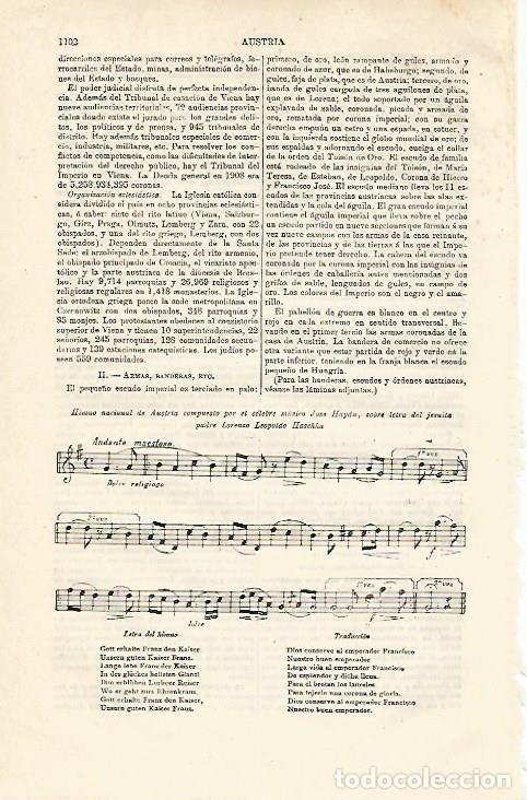 Otros art&iacute;culos de coleccionismo en papel: LAMINA ESPASA 13004: Himno nacional de Austria por Haydn - Varios