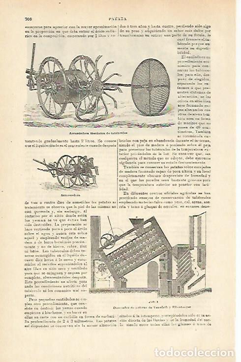 Otros art&iacute;culos de coleccionismo en papel: LAMINA ESPASA 23441: Arrancadora mecanica de tuberculos - Varios
