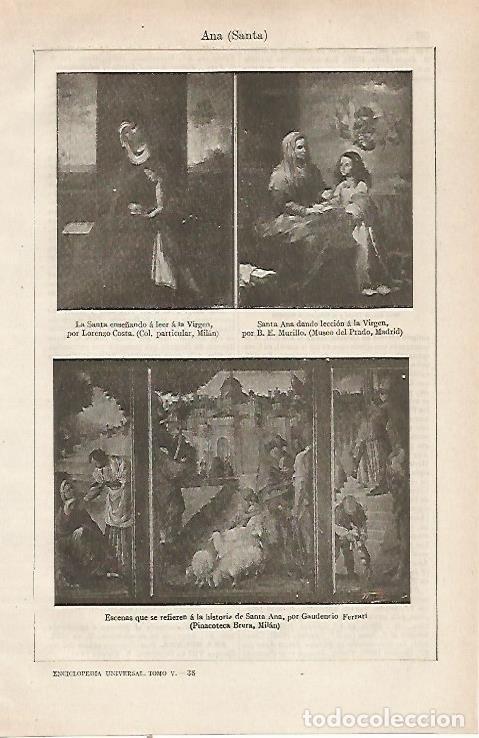 Otros art&iacute;culos de coleccionismo en papel: LAMINA ESPASA 23716: Santa Ana por L. Costa Murillo y Ferrari - Varios