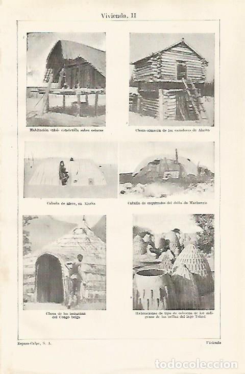 Otros art&iacute;culos de coleccionismo en papel: LAMINA ESPASA 30494: Viviendas de Alaska - Varios