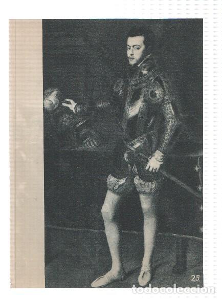 Otros art&iacute;culos de coleccionismo en papel: El Museo del Prado, laminas 25 y 26: Felipe II y Alocucion del marques del basto (Tiziano)