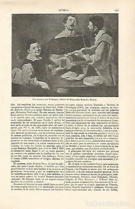 Otros art&iacute;culos de coleccionismo en papel: LAMINA ESPASA 24604: Los musicos por Velazquez - Varios
