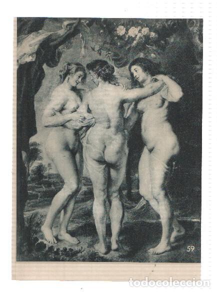 Otros art&iacute;culos de coleccionismo en papel: El Museo del Prado, laminas 59 y 60: Las tres gracias y Do&ntilde;a Ana de Austria (Rubens)