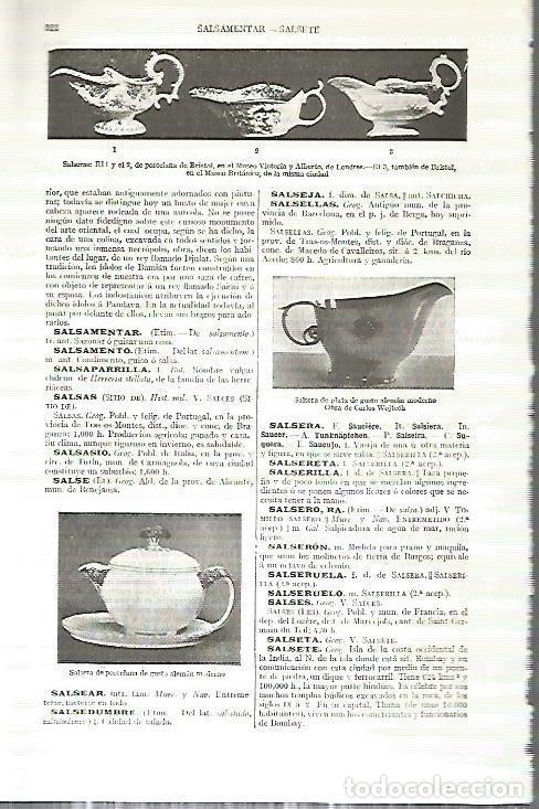 Otros art&iacute;culos de coleccionismo en papel: LAMINA ESPASA 18203: Salseras - Varios