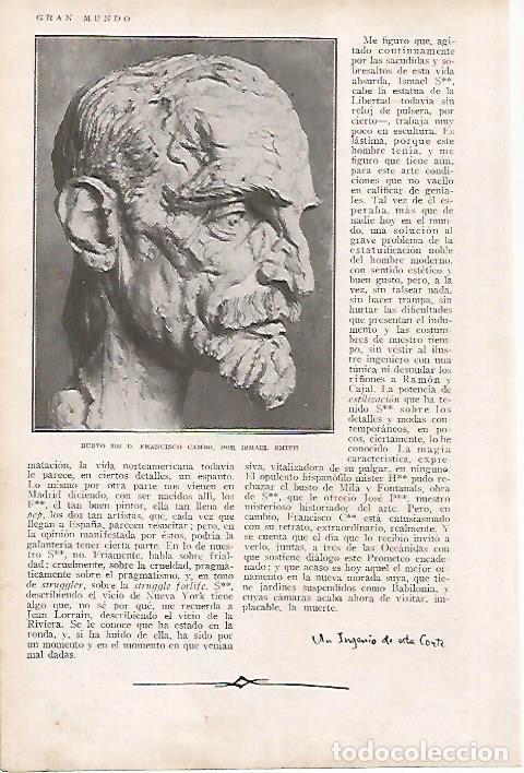 Altri oggetti di carta: LAMINA BLANCO Y NEGRO 7749: Busto de Francesc Cambo por I. Smith - Varios