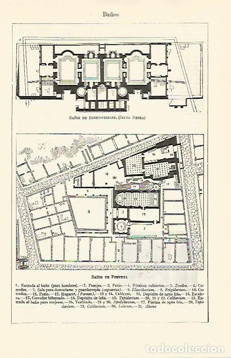 Otros art&iacute;culos de coleccionismo en papel: LAMINA ESPASA 30787: Ba&ntilde;os de Badenweiller Alemania y Pompeya Italia - Varios