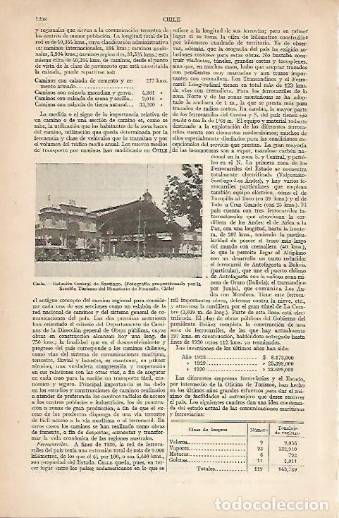 Otros art&iacute;culos de coleccionismo en papel: LAMINA ESPASA 25099: Estacion central de Santiago de Chile - Varios