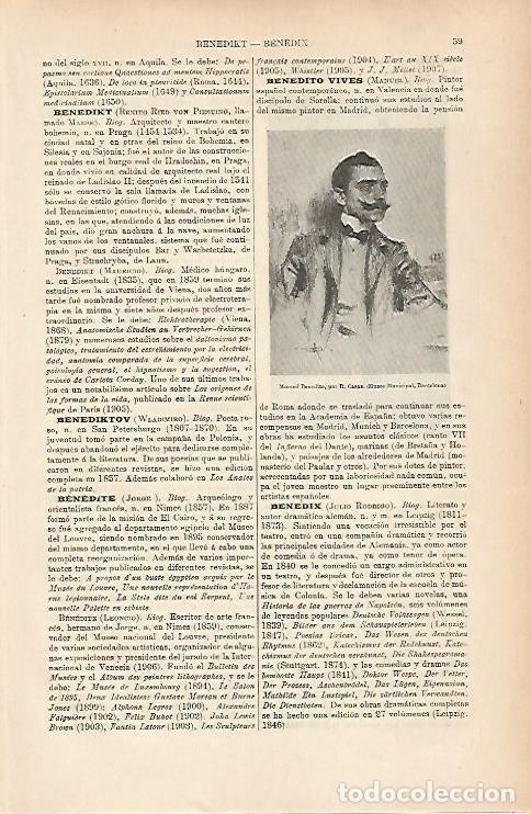 Otros art&iacute;culos de coleccionismo en papel: LAMINA ESPASA 25138: Manuel Benedito por Ramon Casas - Varios