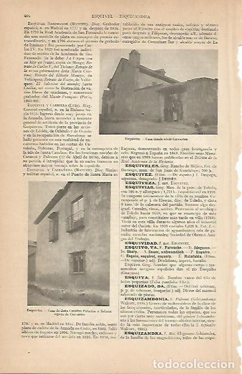 Otros art&iacute;culos de coleccionismo en papel: LAMINA ESPASA 7985: Casa donde vivio Cervantes en Esquivias Toledo - Varios
