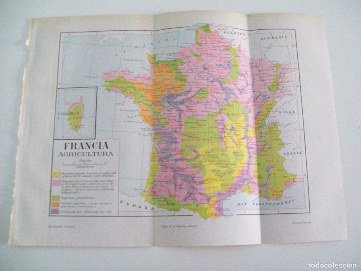 Otros art&iacute;culos de coleccionismo en papel: LAMINA ESPASA 3478: Mapa de la metalurgia y mecanica de Francia - Varios Autores