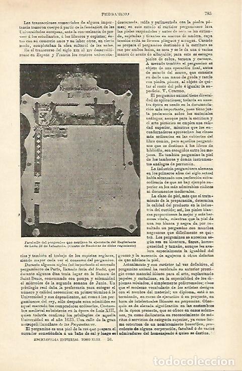 Otros art&iacute;culos de coleccionismo en papel: LAMINA ESPASA 15741: Ejecutoria del Regimiento de Leon 38 de Infanteria - Varios
