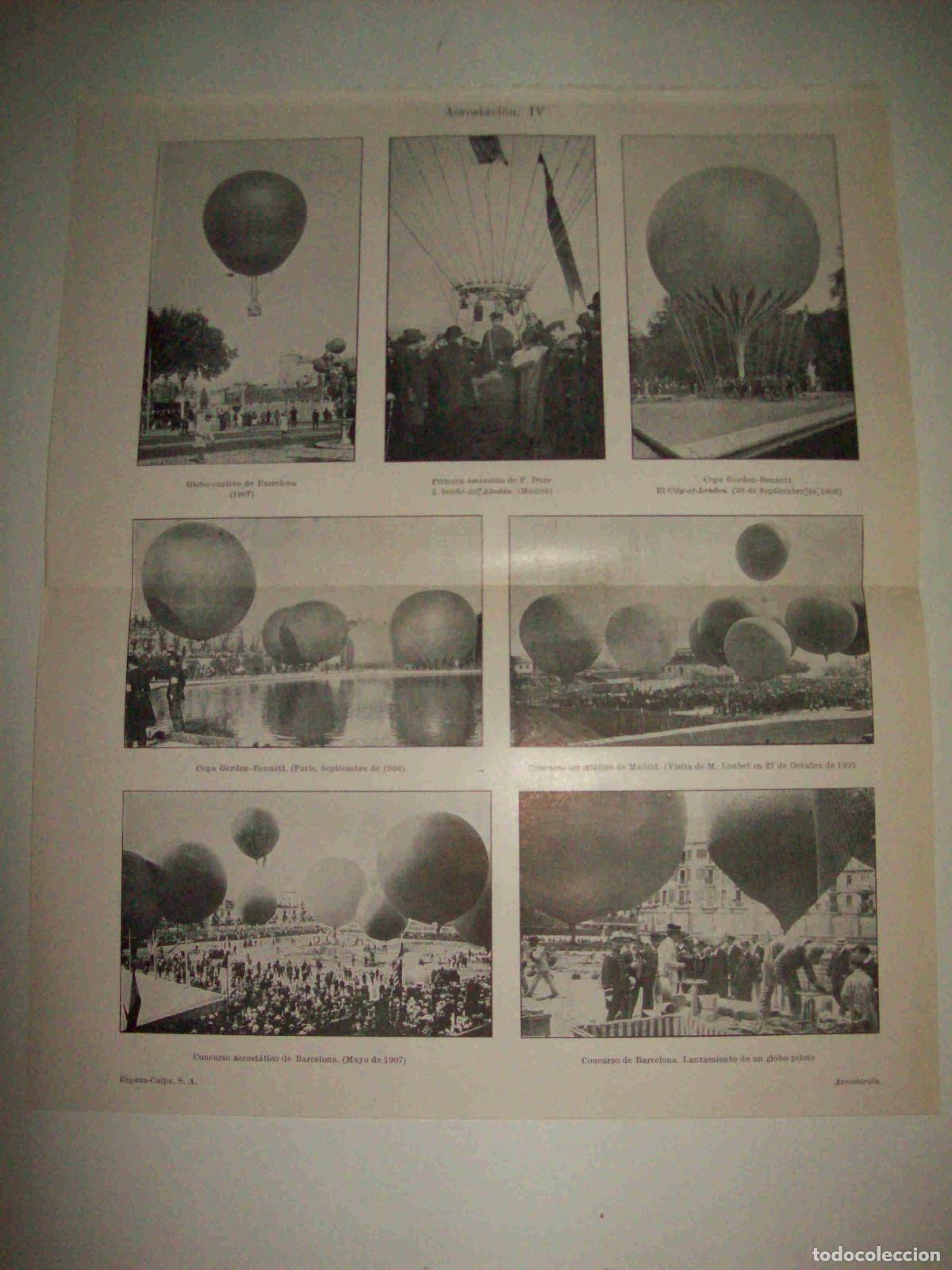 Sammelleidenschaft Andere Papierartikel: LAMINA ESPASA 15345: Concursos de globos en Paris Barcelona y Madrid - Varios