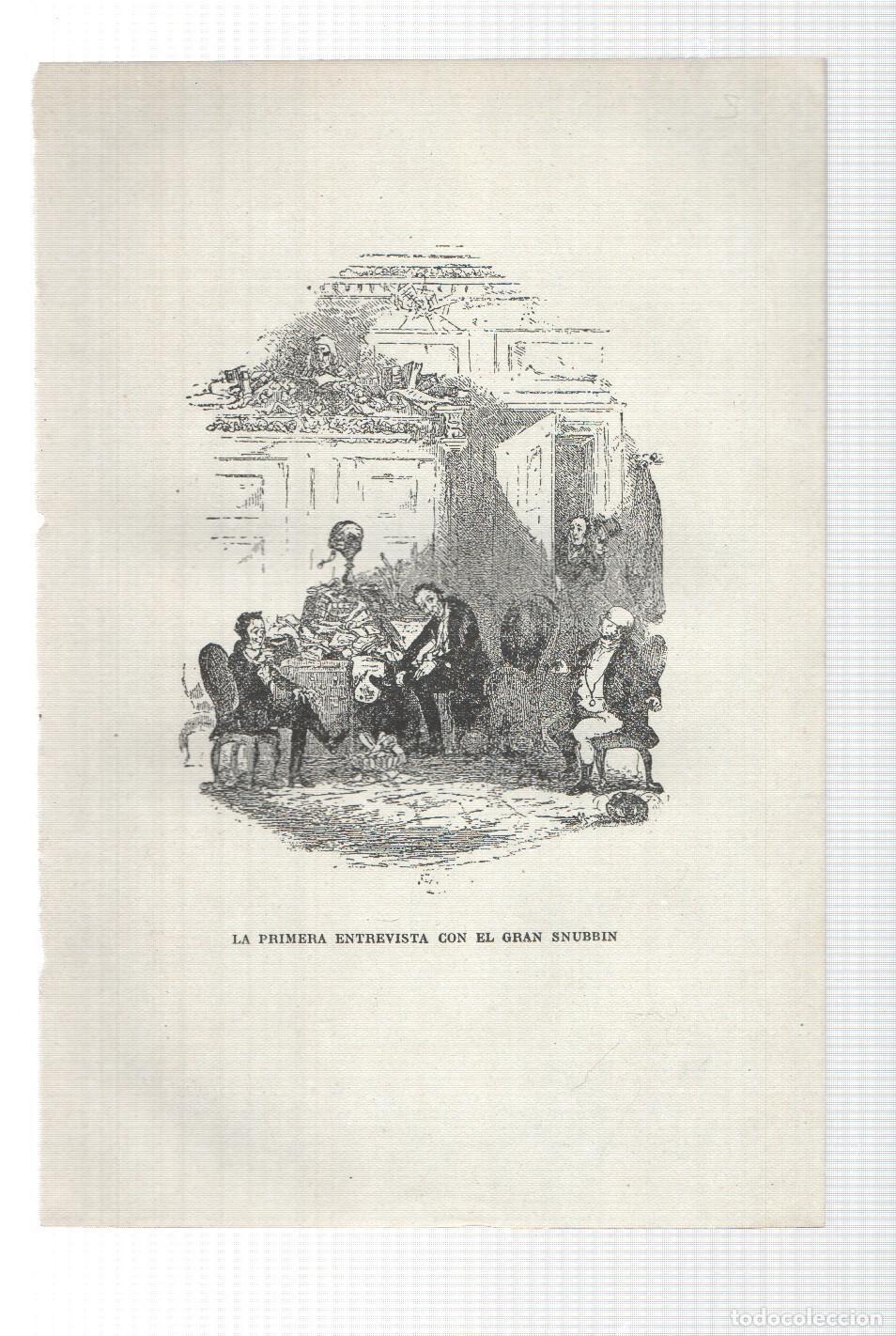 Sammelleidenschaft Andere Papierartikel: Lamina numero 02: la primera entrevista con el gran Snubbin (ilustracion de Seymour y Phiz, obra Cl