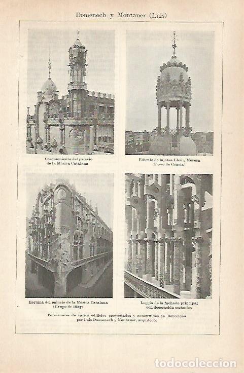 Sammelleidenschaft Andere Papierartikel: LAMINA ESPASA 31473: Palau de la Musica y Casa Lleo Morera en Barcelona - Varios