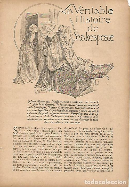 Otros art&iacute;culos de coleccionismo en papel: LAMINA 12842: Ilustracion para La Veritable histoire de Shakespeare - Varios
