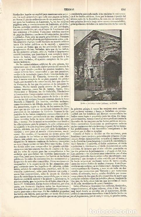 Otros art&iacute;culos de coleccionismo en papel: LAMINA ESPASA 13866: Termas del emperador Juliano en Paris - Varios
