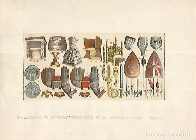 Otros art&iacute;culos de coleccionismo en papel: LAMINA 13158: Armas y muebles de la Edad Media - Varios