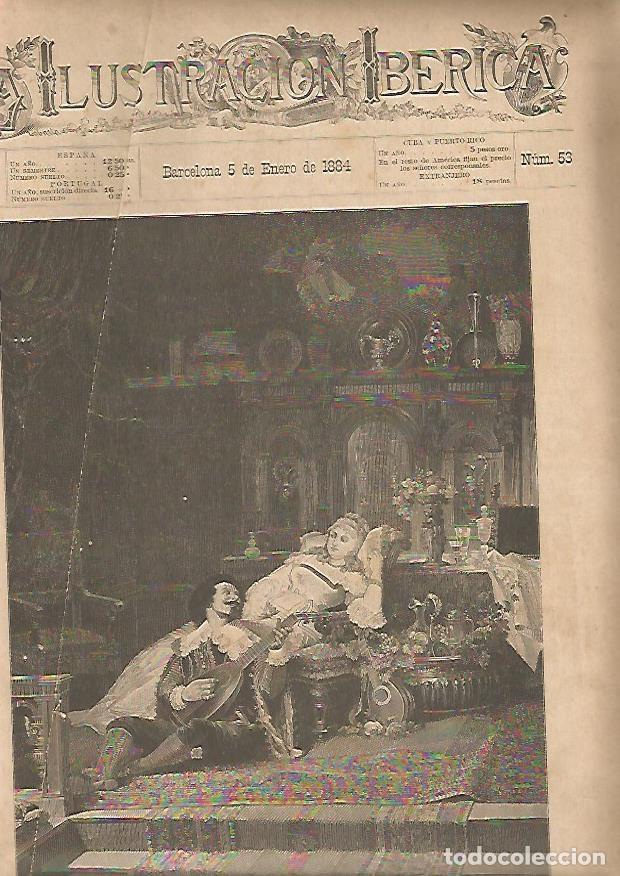 Otros art&iacute;culos de coleccionismo en papel: LAMINA 13202: Portada de La Ilustracion Iberica de 5 de enero de 1884 - Varios