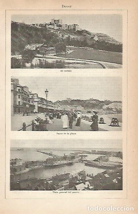 Sammelleidenschaft Andere Papierartikel: LAMINA ESPASA 3138: Vistas de Dover Inglaterra - Varios Autores