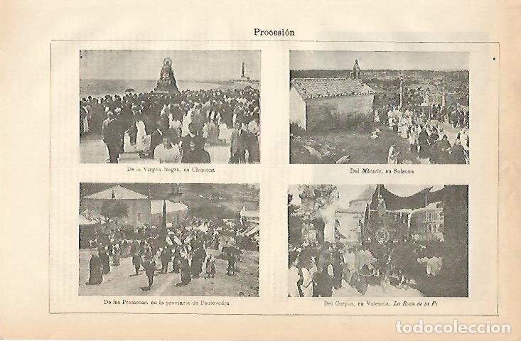 Outros artigos de papel: LAMINA ESPASA 3641: Procesion de Solsona Chipiona Pontevedra y Valencia - Varios Autores