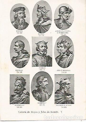 Otros art&iacute;culos de coleccionismo en papel: LAMINA 13768: Jefes de Espa&ntilde;a desde 718 al 842 - Alfredo Opisso