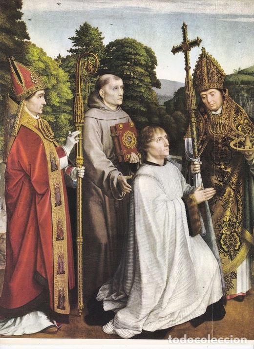 Altri oggetti di carta: LAMINA 6628: Gerard David El Canonigo de Salviati y sus Santos Patronos - Varios