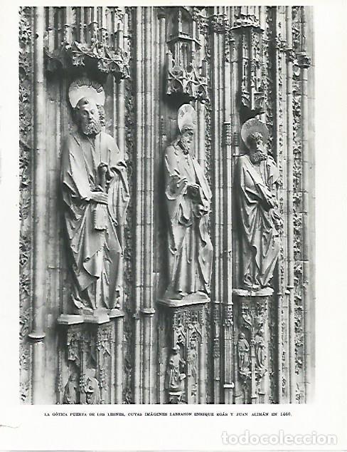 Otros art&iacute;culos de coleccionismo en papel: LAMINA 9025: Puerta de los Leones de la Catedral de Toledo - G. Gomez de la Serna