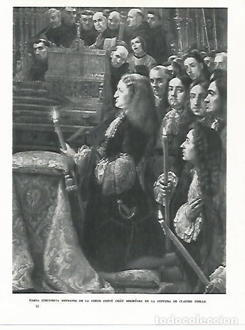 Otros art&iacute;culos de coleccionismo en papel: LAMINA 8941: Pintura de Claudio Coello en El Escorial - G. Gomez de la Serna