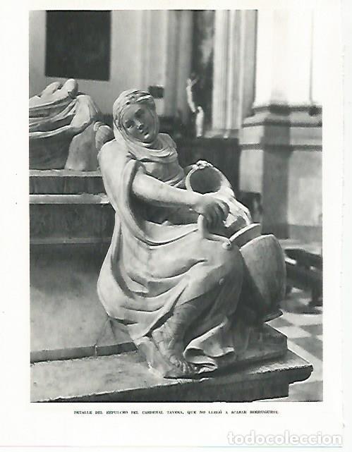 Otros art&iacute;culos de coleccionismo en papel: LAMINA 9014: Detalle del sepulcro del Cardenal Tavera por Berruguete - G. Gomez de la Serna