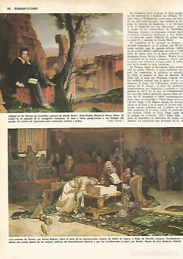 Otros art&iacute;culos de coleccionismo en papel: LAMINA MONITOR 0631: Shelley en las Termas de Caracalla y Los amantes de Teruel - Varios