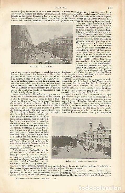 Otros art&iacute;culos de coleccionismo en papel: LAMINA ESPASA 4721: Calle de Colon y Plaza de Emilio Castelar en Valencia - Varios Autores