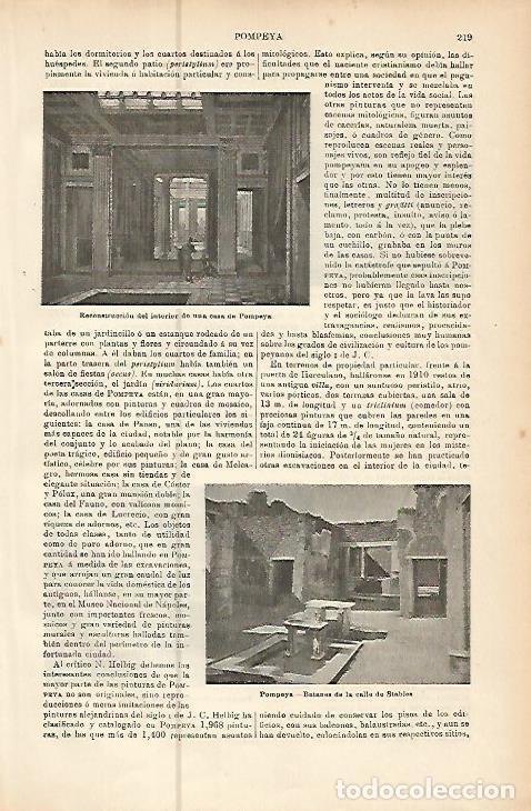 Otros art&iacute;culos de coleccionismo en papel: LAMINA ESPASA 10470: Recostruccion de una casa de Pompeya - Varios