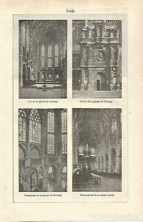 Otros art&iacute;culos de coleccionismo en papel: LAMINA ESPASA 33262: Interior de la Iglesia de Santiago de Lieja, Belgica - Varios