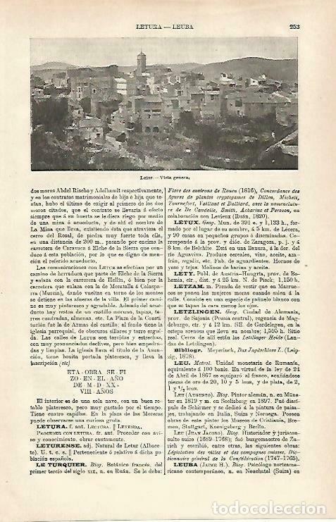 Paper Collecting Others: LAMINA ESPASA 33217: Vista general de Letur, Albacete - Varios