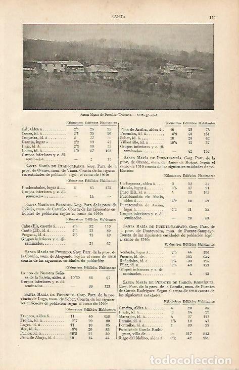 Altri oggetti di carta: LAMINA ESPASA 19413: Santa Maria de Prendes Oviedo - Varios