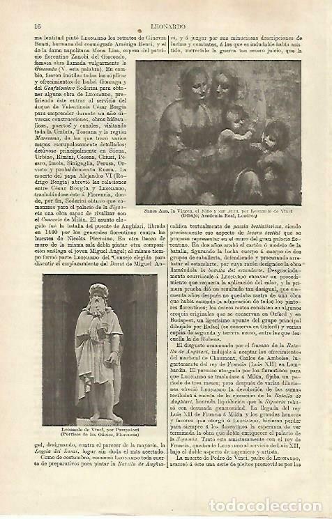 Otros art&iacute;culos de coleccionismo en papel: LAMINA ESPASA 33169: Leonardo da Vinci, por Pampaloni - Varios