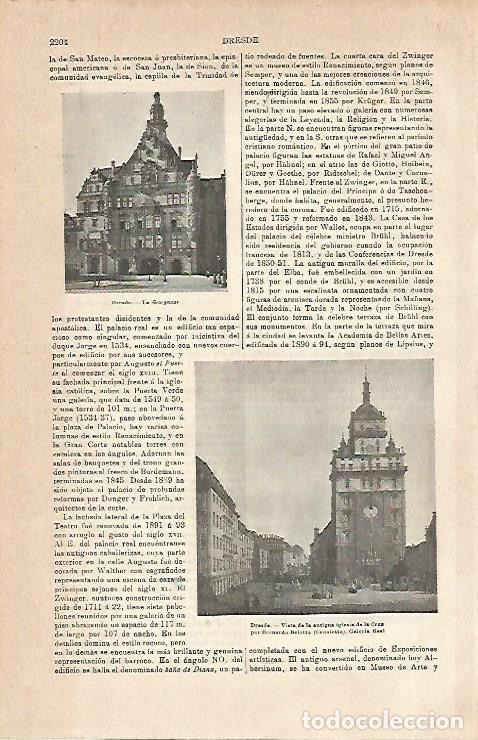 Otros art&iacute;culos de coleccionismo en papel: LAMINA ESPASA 3147: Vistas de Dresde Alemania - Varios Autores