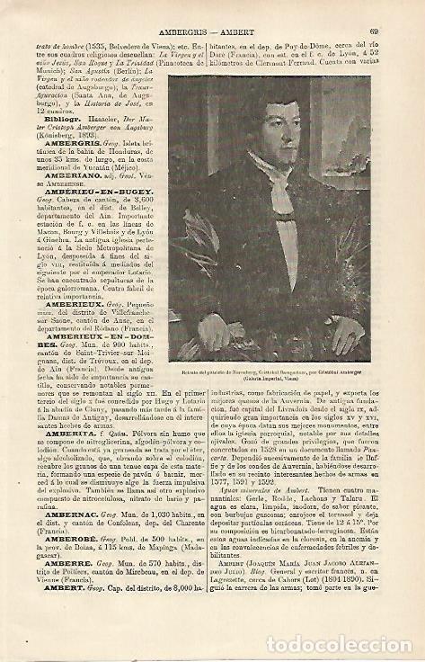 Otros art&iacute;culos de coleccionismo en papel: LAMINA ESPASA 23660: Retrato del patricio de Nuremberg por Amberger - Varios