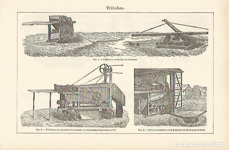 Otros art&iacute;culos de coleccionismo en papel: LAMINA ESPASA 872: Ejemplos de trilladoras - Varios Autores