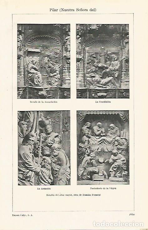 Otros art&iacute;culos de coleccionismo en papel: LAMINA ESPASA 23237: Retablo del altar mayor de Nuestra Se&ntilde;ora del Pilar - Varios