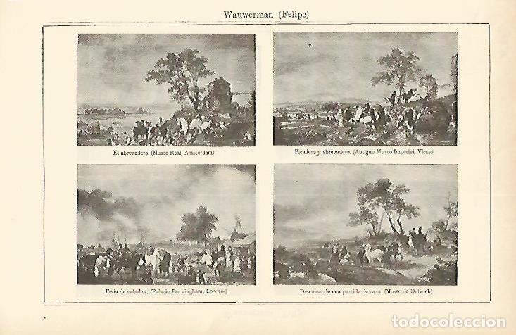 Otros art&iacute;culos de coleccionismo en papel: LAMINA ESPASA 1595: Obras de F. Wauwerman - Varios Autores