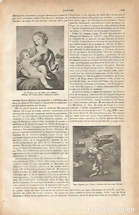 Otros art&iacute;culos de coleccionismo en papel: LAMINA ESPASA 5014: La Virgen con el Ni&ntilde;o de Rafael - Varios Autores