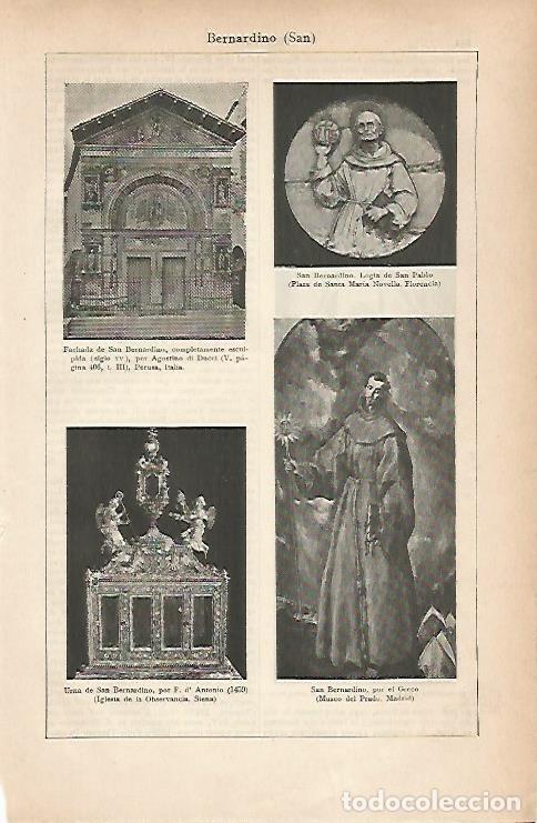 Otros art&iacute;culos de coleccionismo en papel: LAMINA ESPASA 25186: Imagenes de San Bernardino - Varios