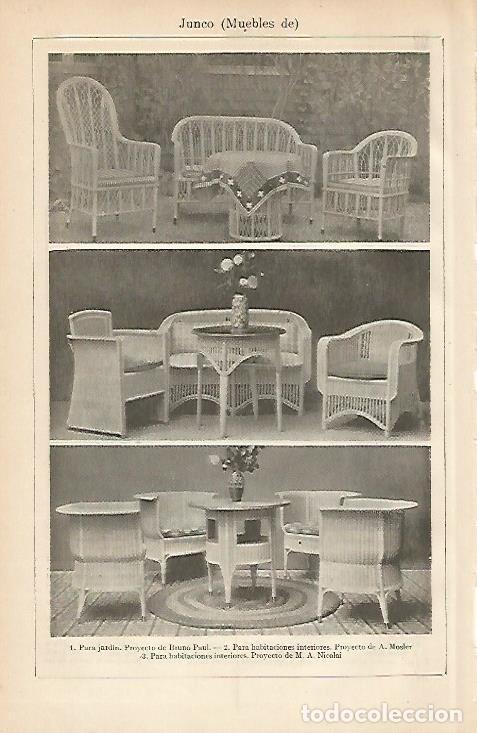 Otros art&iacute;culos de coleccionismo en papel: LAMINA ESPASA 6311: Muebles de junco - Varios Autores