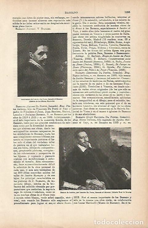 Otros art&iacute;culos de coleccionismo en papel: LAMINA ESPASA 9817: Retrato de hombre y autorretrato por Bassano - Varios
