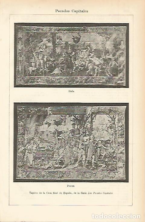 Otros art&iacute;culos de coleccionismo en papel: LAMINA ESPASA 2387: Tapices con los Pecados Capitales: Gula y Pereza - Varios Autores