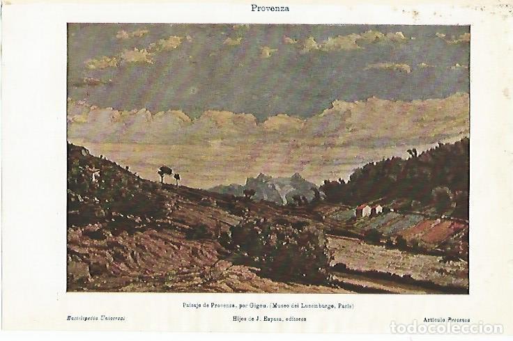 Otros art&iacute;culos de coleccionismo en papel: LAMINA ESPASA 3664: Paisaje de Provenza por Gigou - Varios Autores