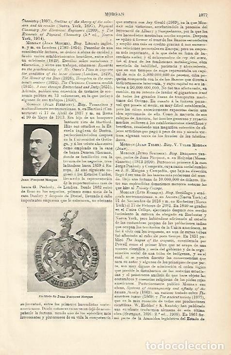 Otros art&iacute;culos de coleccionismo en papel: LAMINA ESPASA 8759: Juan Pierpont Morgan - Varios